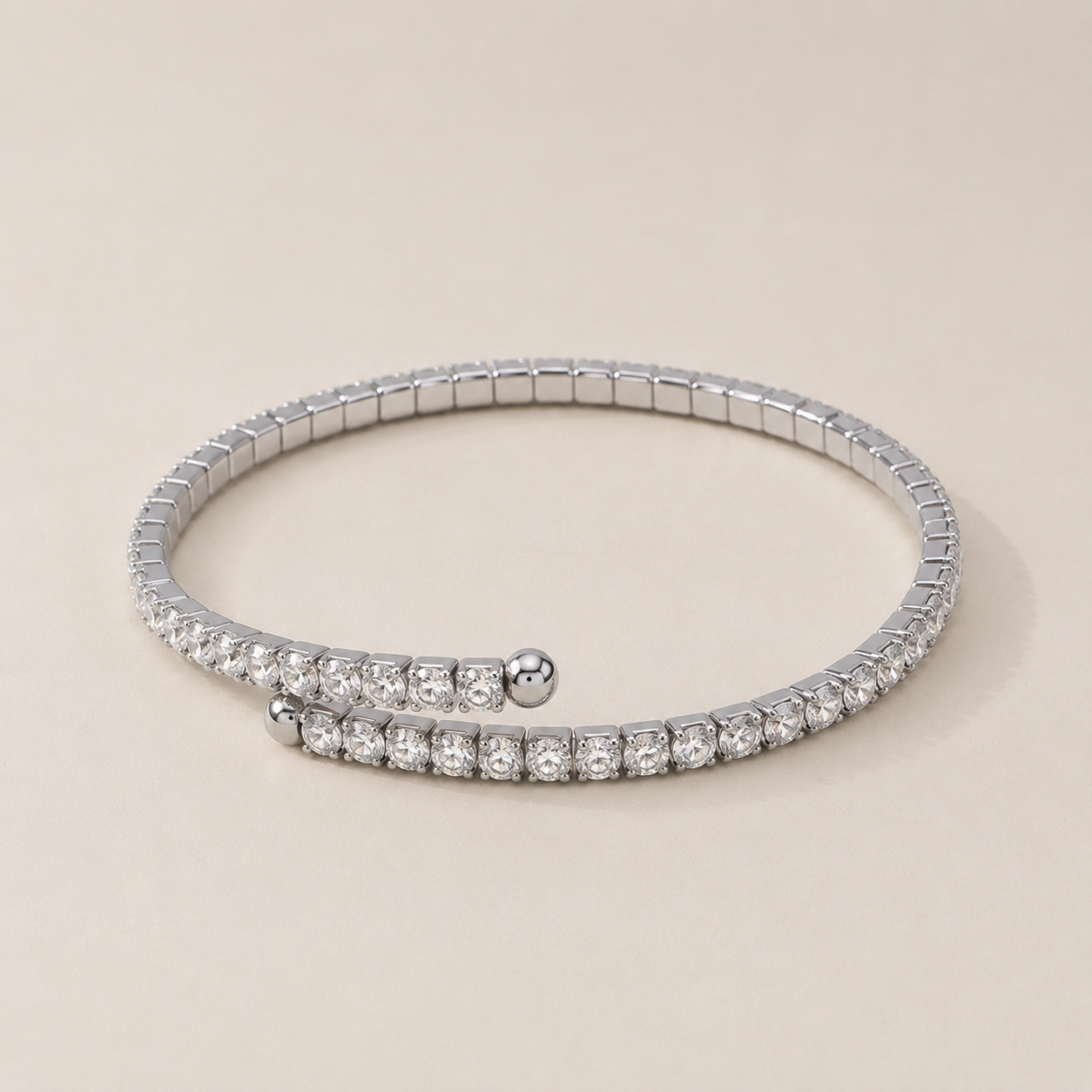 The Silver Diamond Coil Bracelet