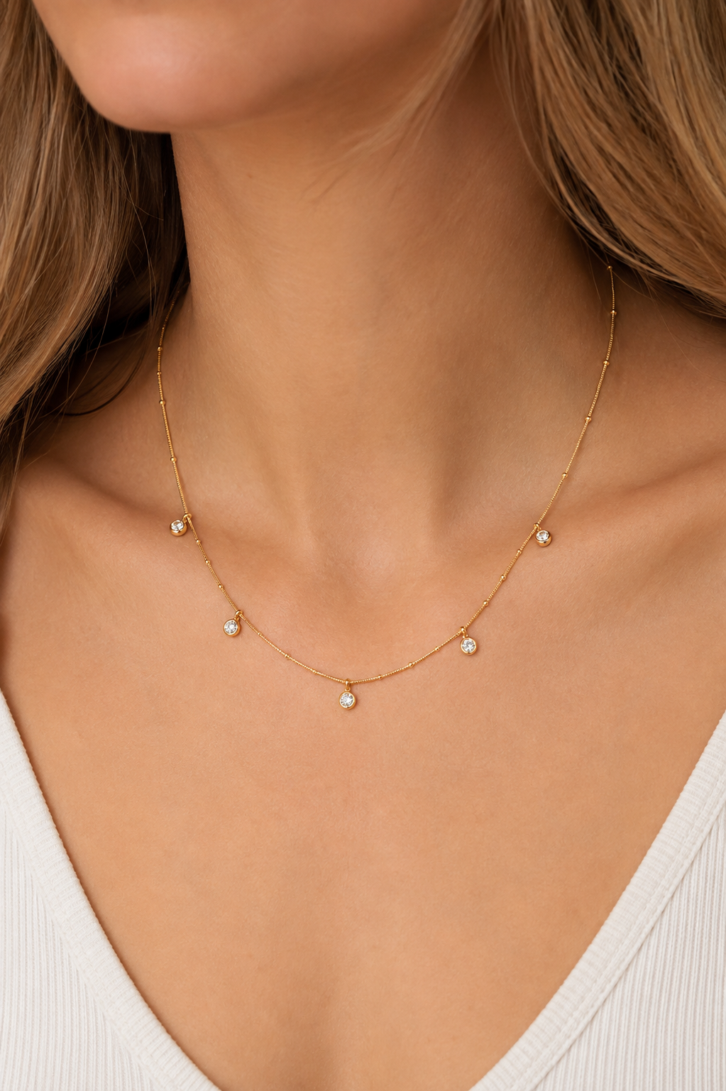 The 5 Stone Tennis Necklace