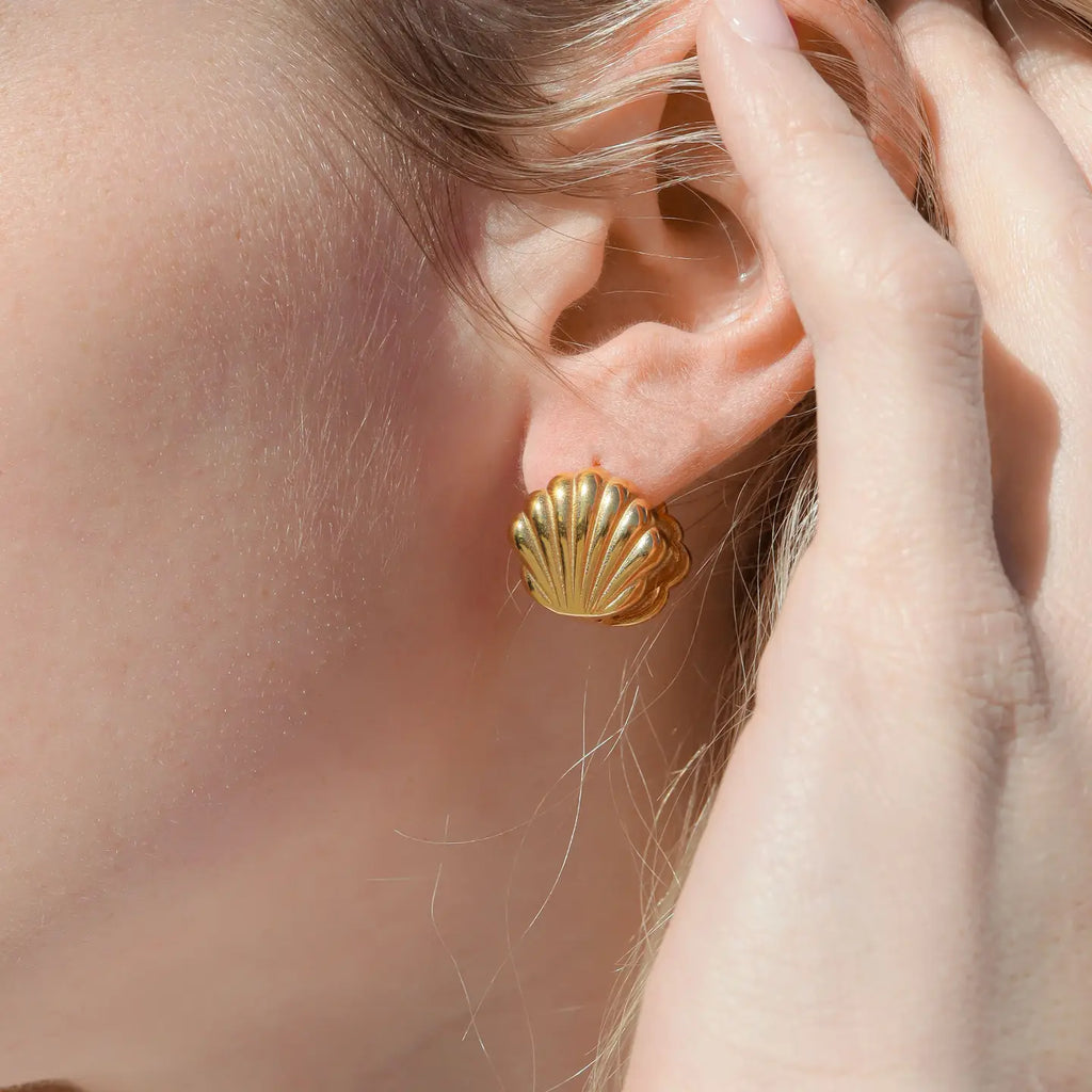 Seaside Shell Huggie Earrings