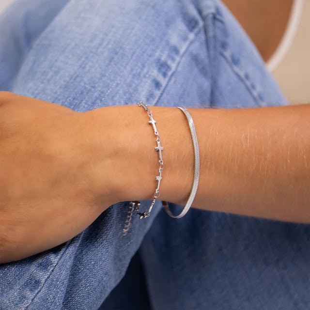The Grace Cross Silver Bracelet