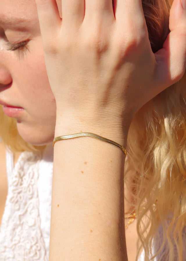 Gold Herringbone Bracelet