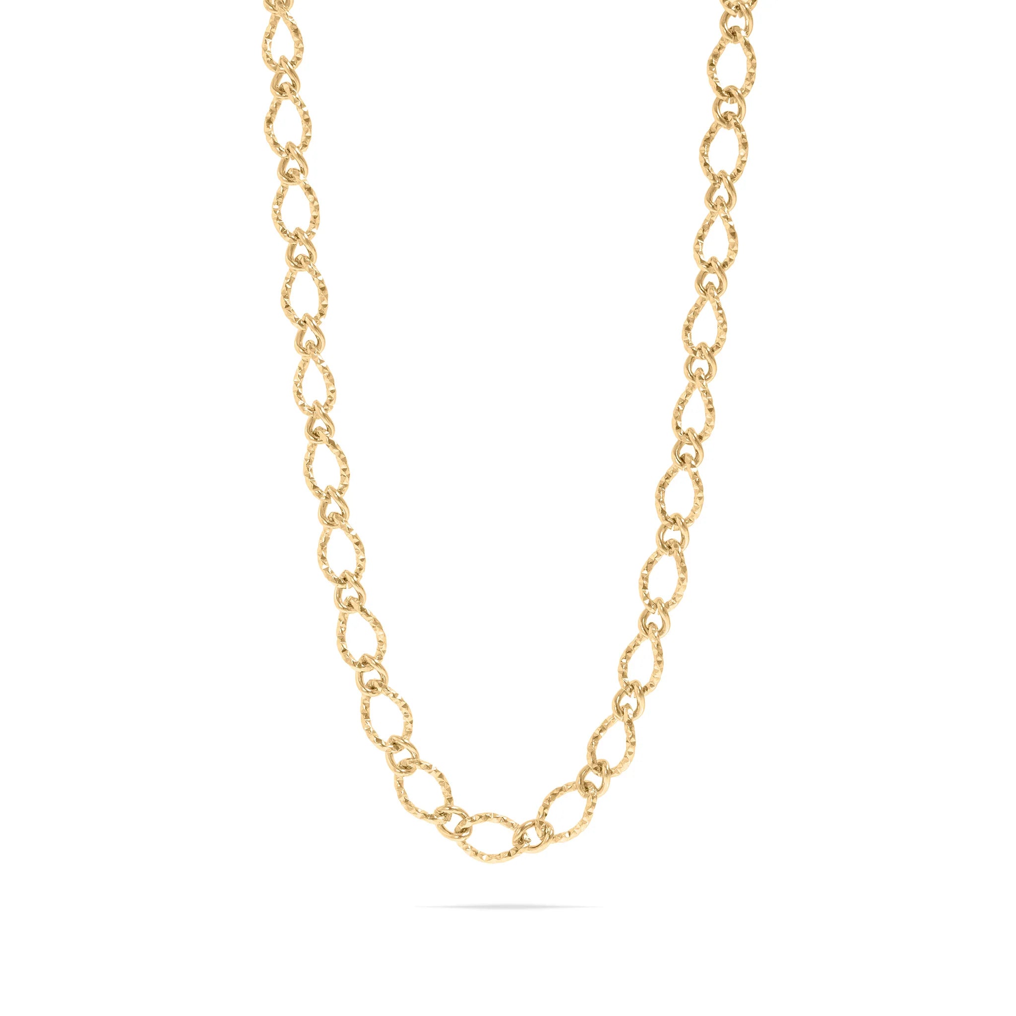 Hammered Oval Chain Necklace
