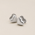 The Silver Heart Huggie Earrings