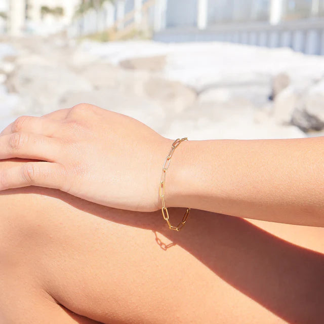 Gold Paperclip Bracelet