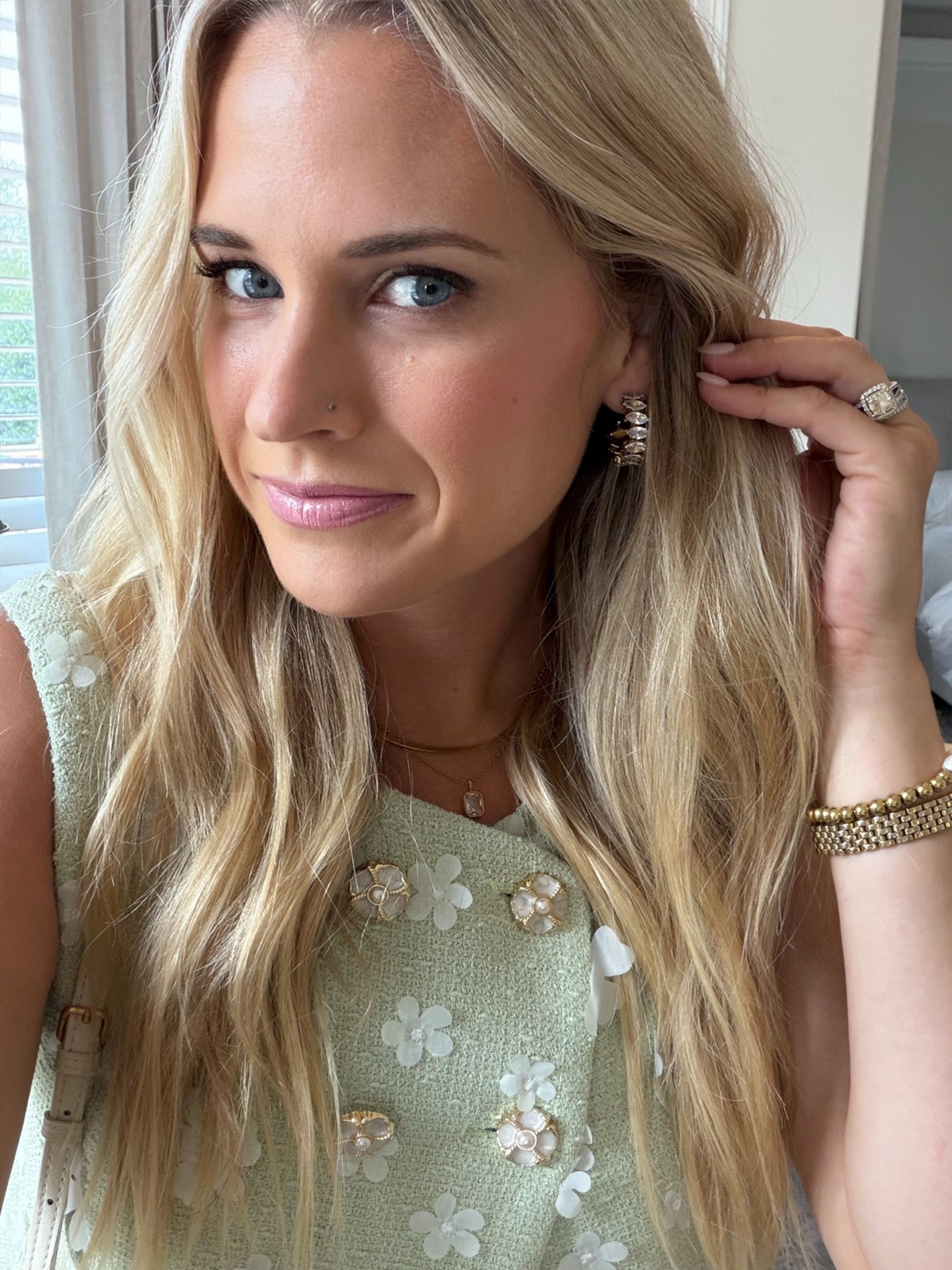 Gold Marquis CZ Hoop Earrings