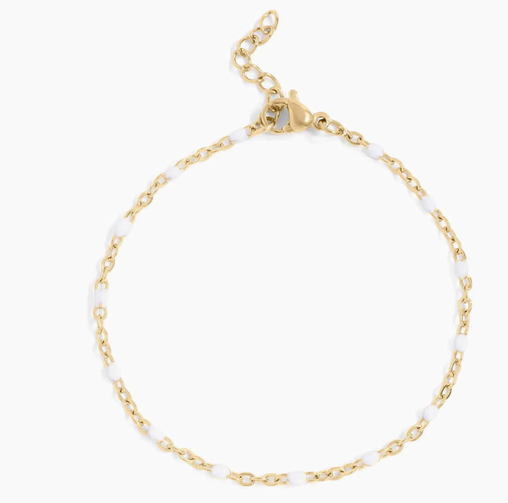 The White Confetti Gold Bracelet