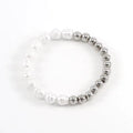 The Freshwater Pearl Silver Bead Stretch Bracelet