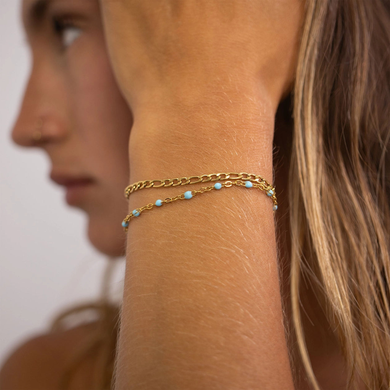 Confetti Turquoise Gold Bracelet