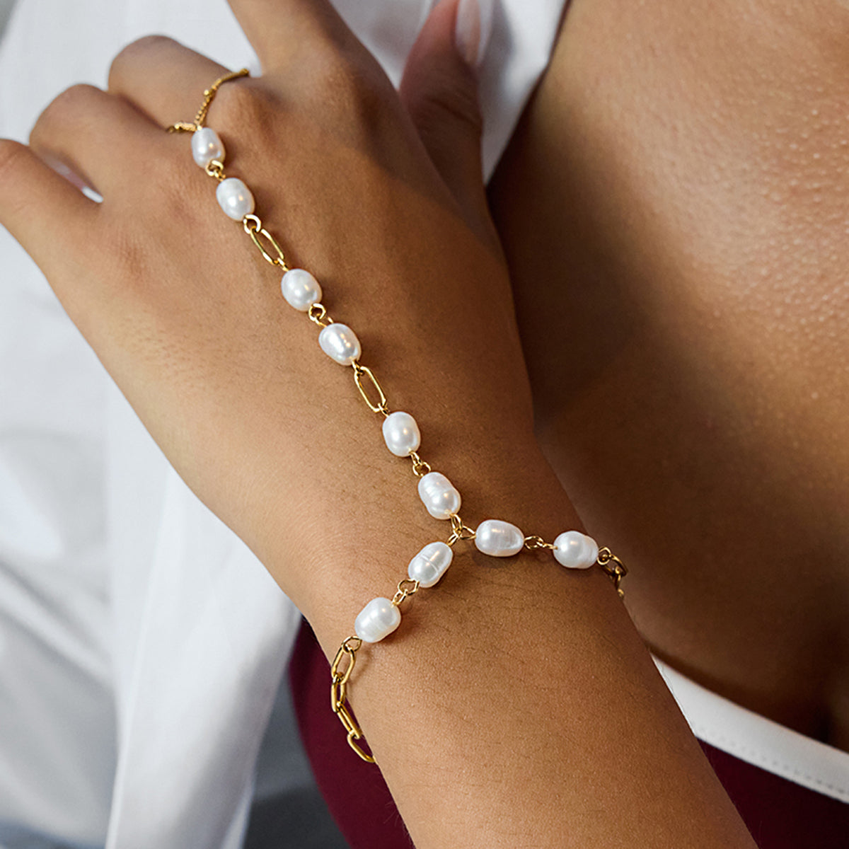 The Catalina Pearl Hand Chain