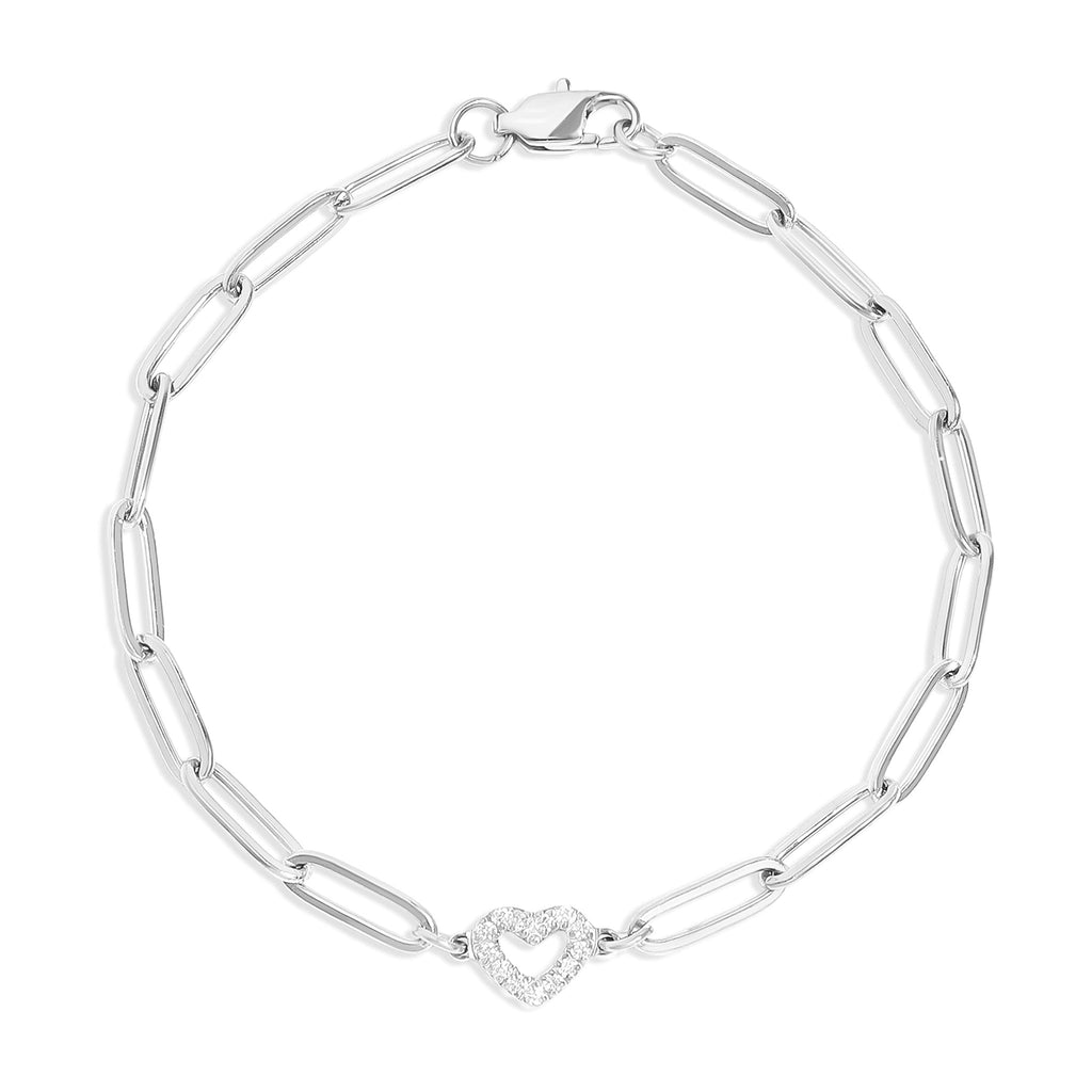 The Finley Pave Diamond Silver Bracelet