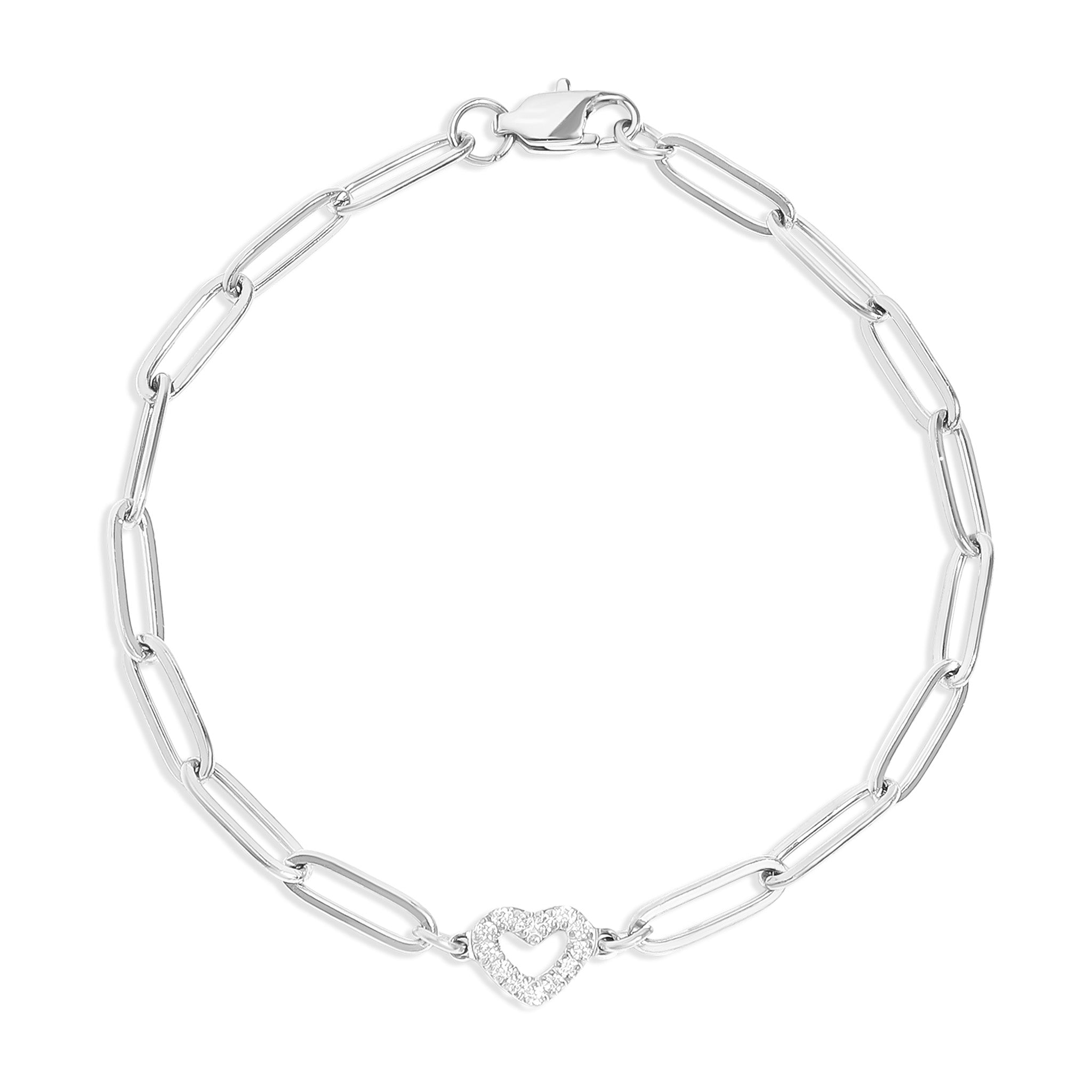 The Finley Pave Diamond Silver Bracelet