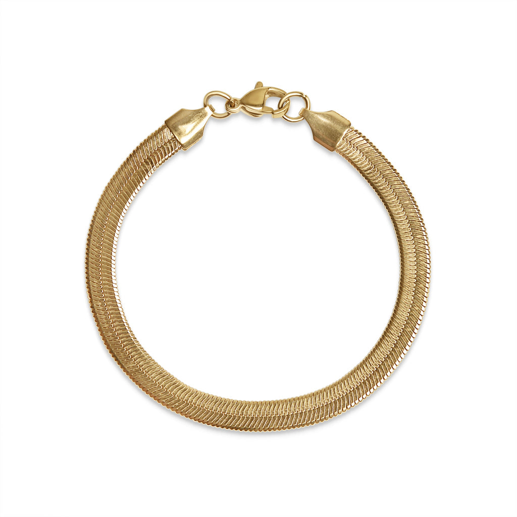The Bold Herringbone Gold Bracelet