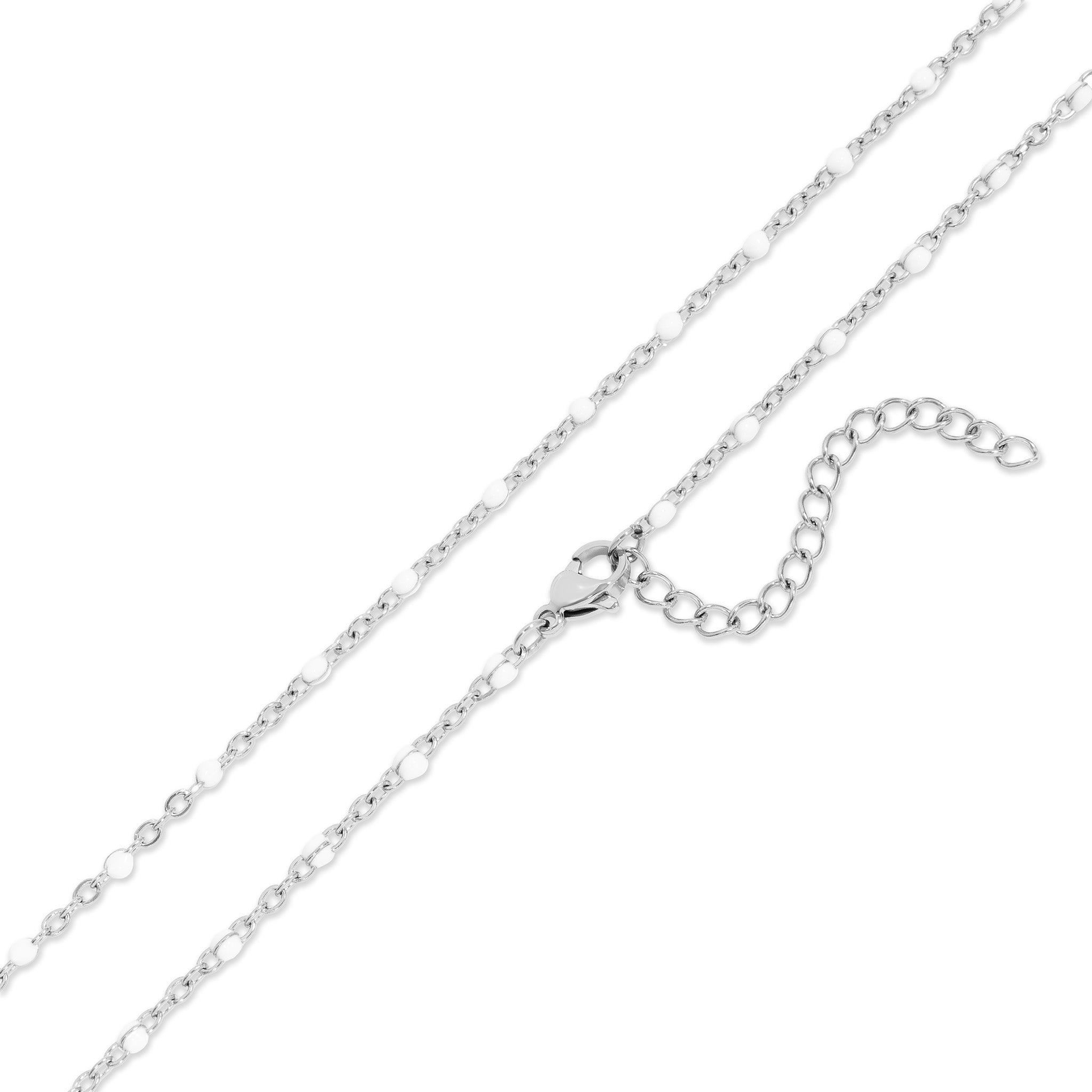 The Confetti White Silver Necklace