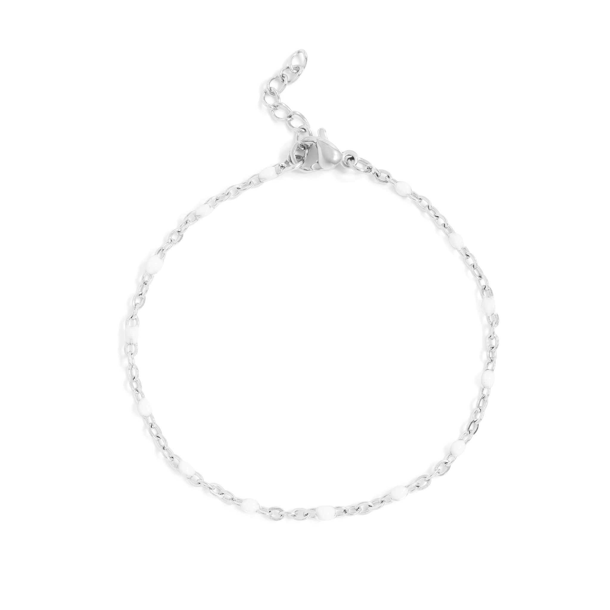 The White Confetti Silver Bracelet