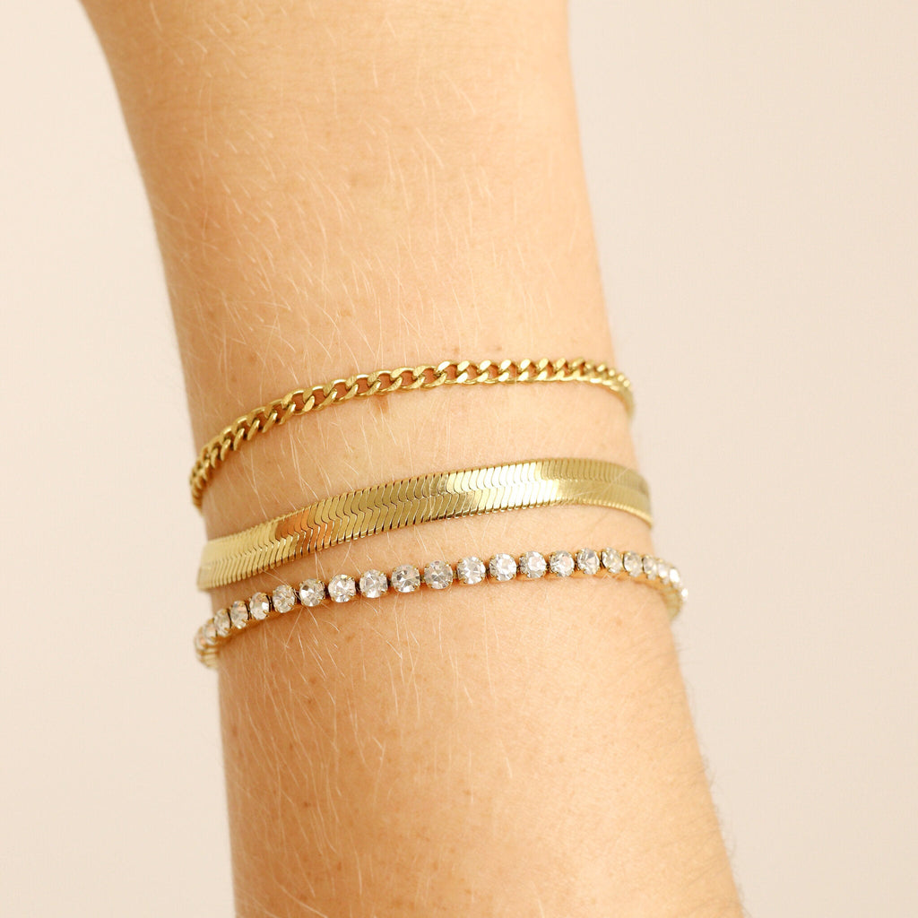 The Bold Herringbone Gold Bracelet