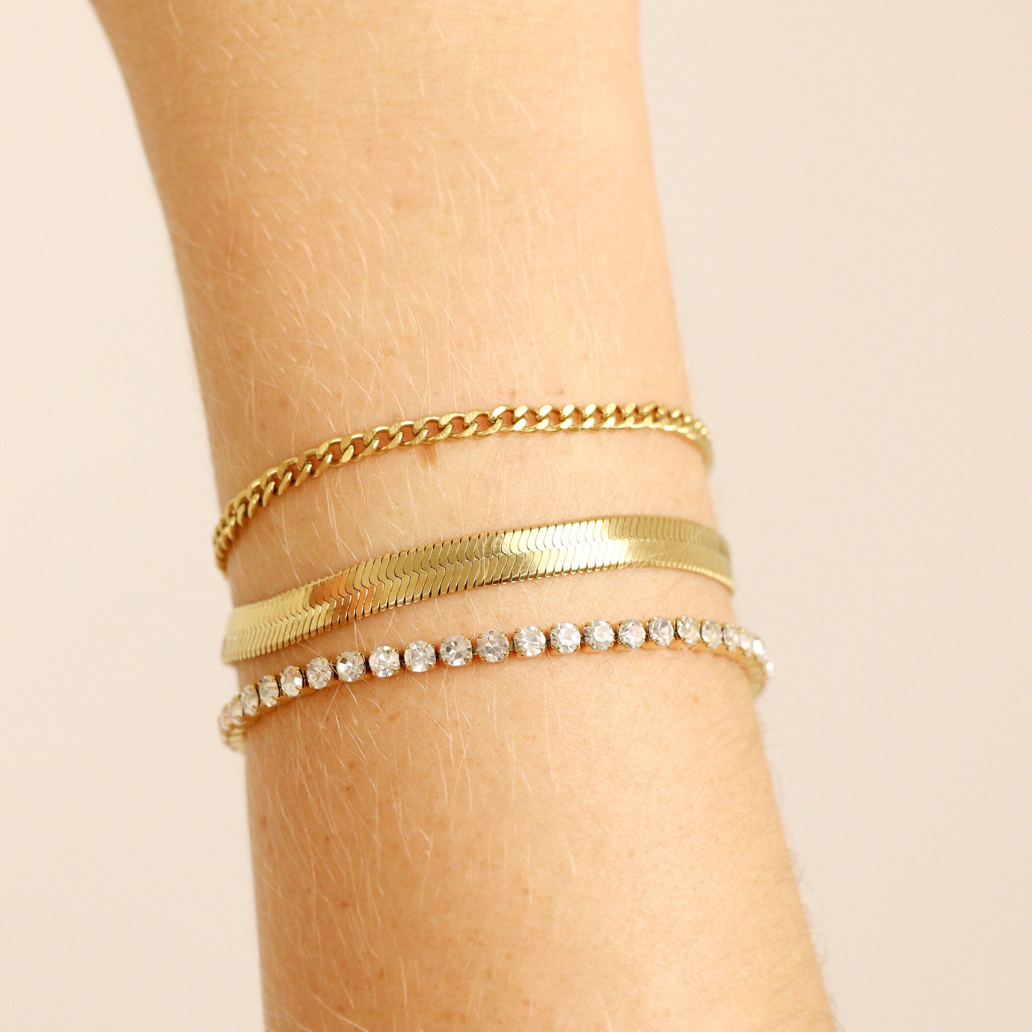 The Bold Herringbone Gold Bracelet