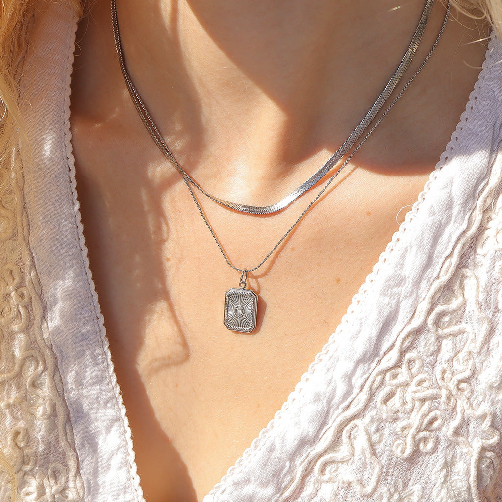 The Herringbone Silver Necklace