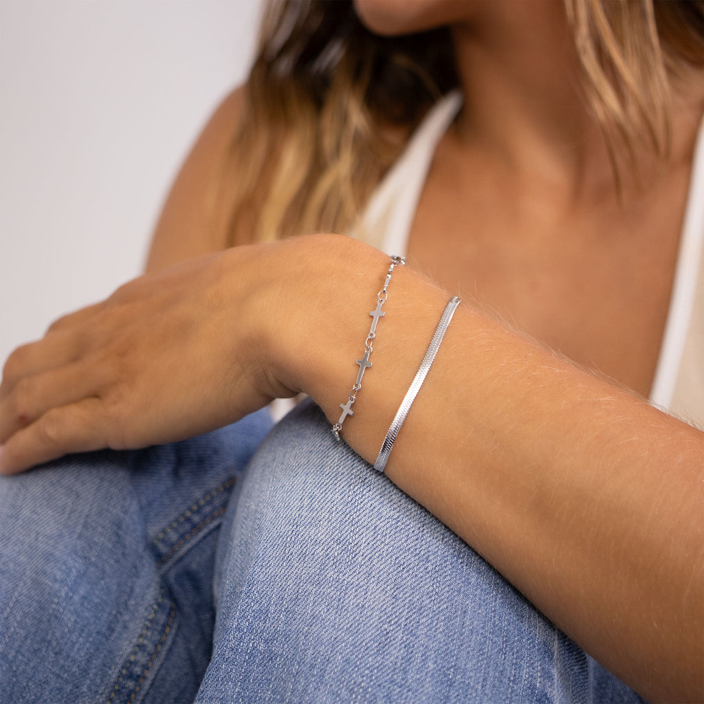 The Herringbone Silver Bracelet