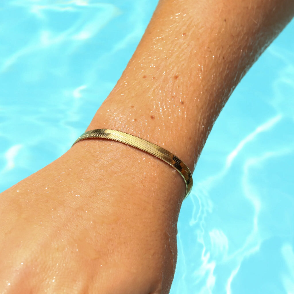 The Bold Herringbone Gold Bracelet