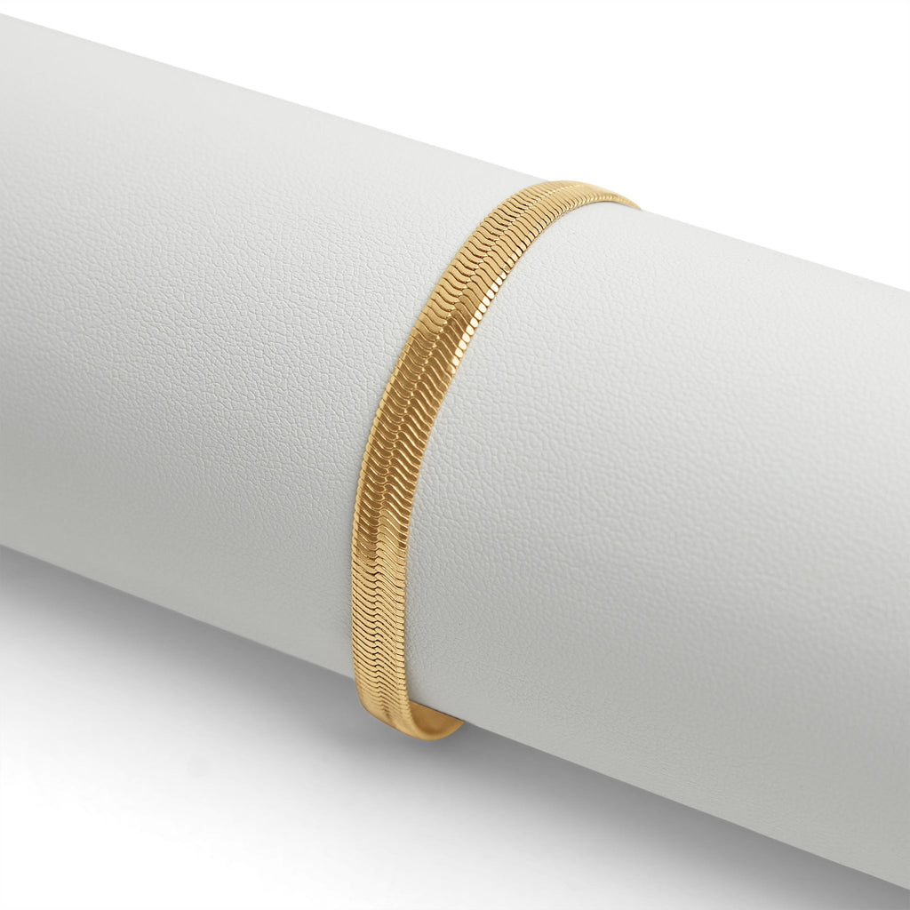 The Bold Herringbone Gold Bracelet