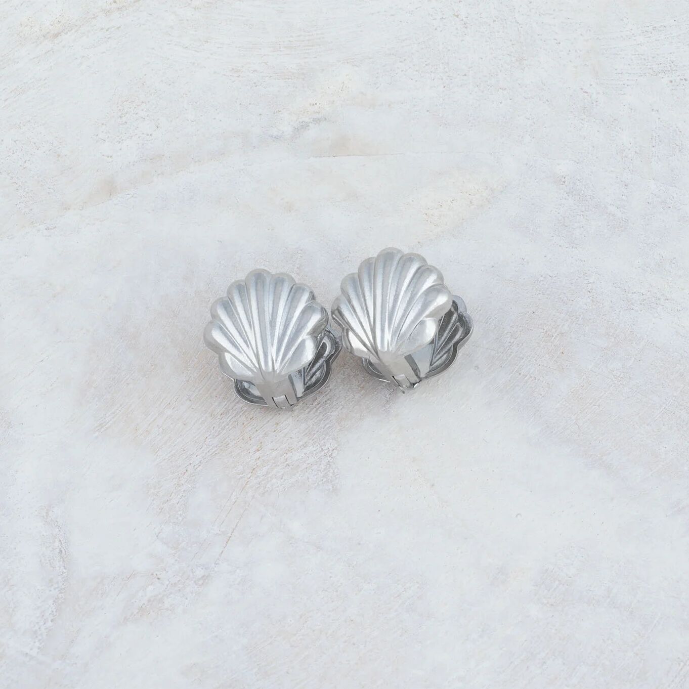 The Seashell Silver Huggie Earrings