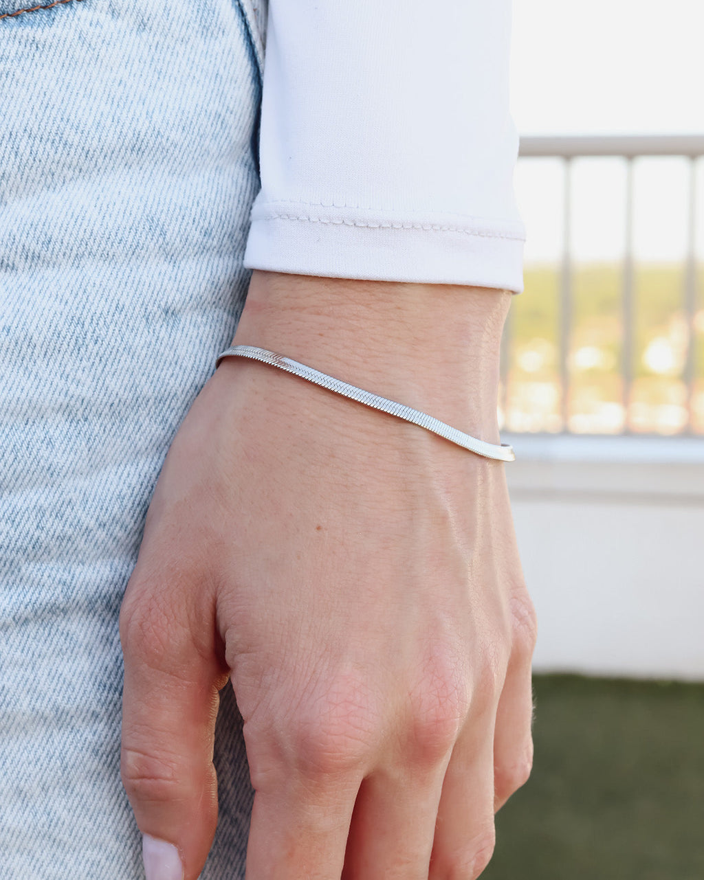 The Herringbone Silver Bracelet